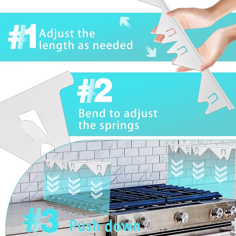 ALMCALS Stove Gap Covers Stainless Steel, 2 Pack Stove Gap Filler Easy Retractable Length 13.8" to 27.5", Width 0.79" Stove Gap Guards Range Trim Kit, Heat Resistant Guard Between Stove Top & Counter - Image 4